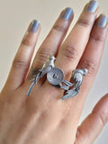 Bird Couple Adjustable Oxidised Ring | Sarichka