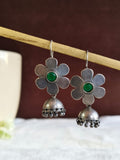 Oxidised Flower Oxidised Hook Jhumki | Sarichka