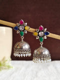 Trendy German Silver Pearl Jhumka Earrings for Elegant Style | Sarichka