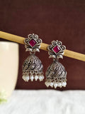 Elegant Silver-Plated Pearl Brass Earrings | Sarichka