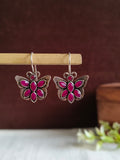 Silver Plated Oxidized Butterfly Hook Earring | Sarichka