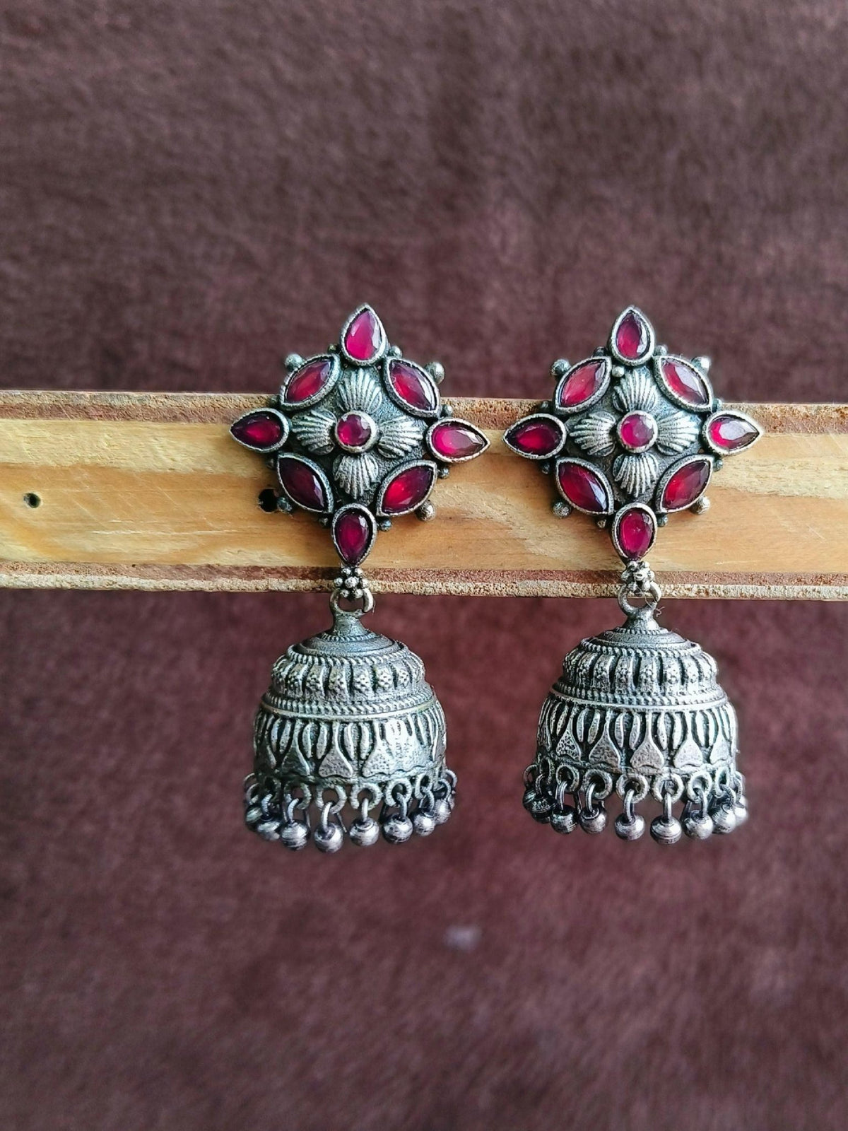 Brass Oxidized Jhumka Earring | Sarichka - Sarichka FashionSarichka Fashion