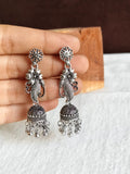 Oxidized Silver Floral Jhumka Earring | Sarichka